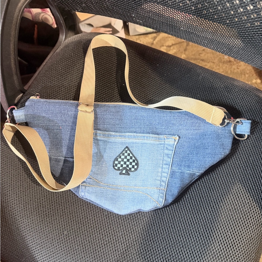 Handmade Upcycled Jean crossbody pouch